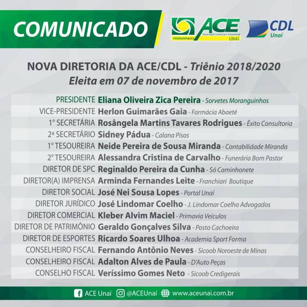 ACE de Unaí com nova diretoria