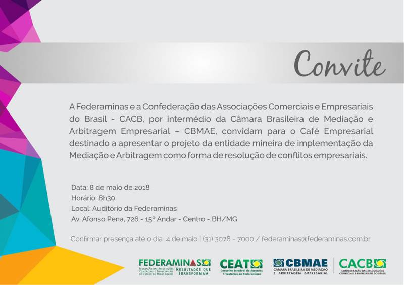 Mediação e arbitragem em nova câmara da Federaminas